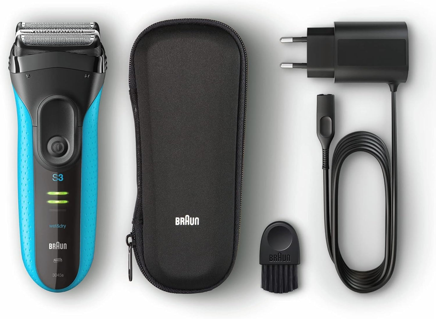 Braun Series 3 ProSkin Elektrorasierer mit Präzisionstrimmer, Rasierer Herren Elektrisch, elektrischer Rasierer, Wet&Dry, rasierapparat, trockenrasierer, Made in Germany, 3040s, schwarz/blau