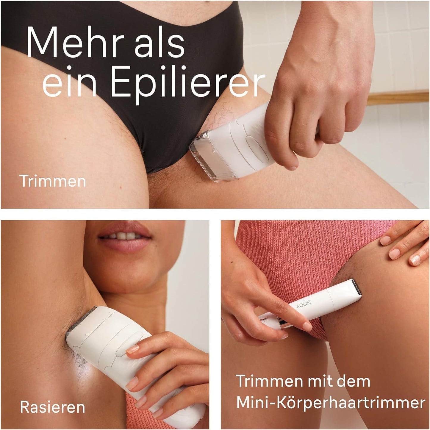 Braun Silk-épil 7 7-210 Women's Epilator / Hair Remover for Long-Lasting Hair Removal with Bikini Trimmer (Hair Trimmer Intimate Area), White/Flamingo Pink