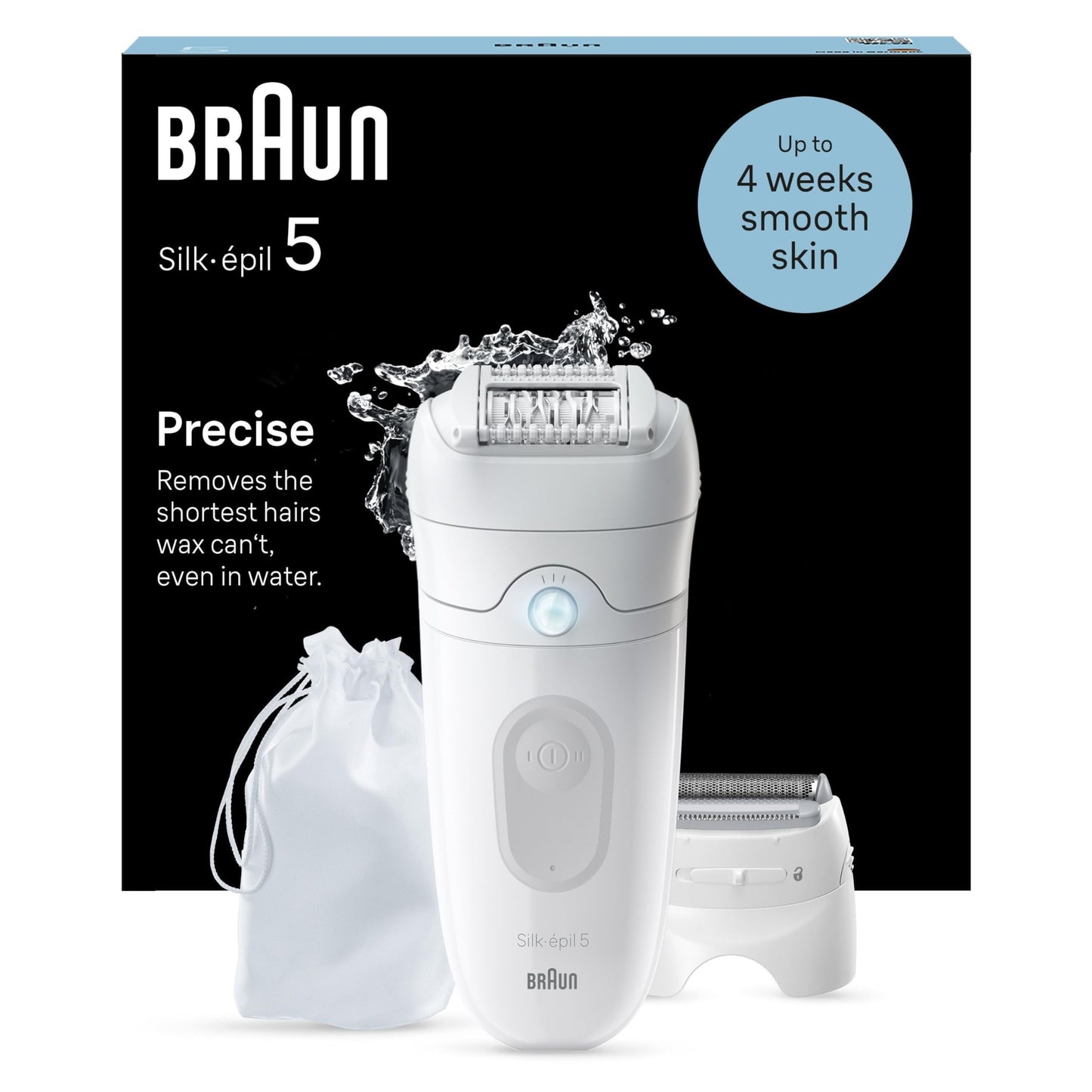 Braun Silk-épil 5, Epilierer Damen / Haarentferner für langanhaltende Haarentfernung, Ladyshaver,Trimmeraufsatz, Peelingaufsätz, Made in Germany, 5-060, Weiß/Flamingorosa