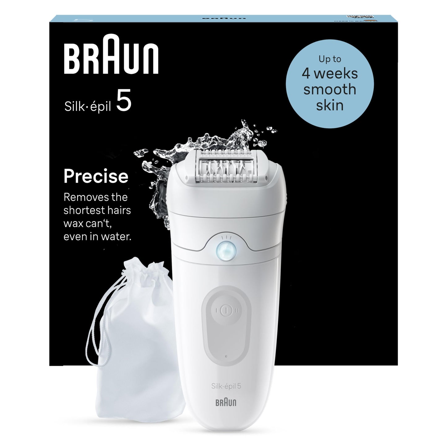 Braun Silk-épil 5, Epilierer Damen / Haarentferner für langanhaltende Haarentfernung, Ladyshaver,Trimmeraufsatz, Peelingaufsätz, Made in Germany, 5-060, Weiß/Flamingorosa