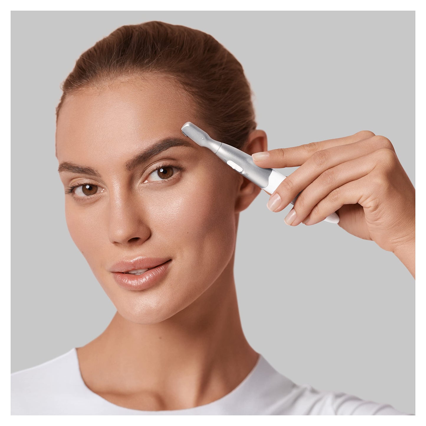 Braun Face Mini-Haarentferner, elektrischer Gesichtshaarentferner für Damen, kleiner Rasierer für schnelle und sanfte Rasur, Oberlippe, Kinn und Wangen, für unterwegs, mit Smartlight, FS1000, weiß