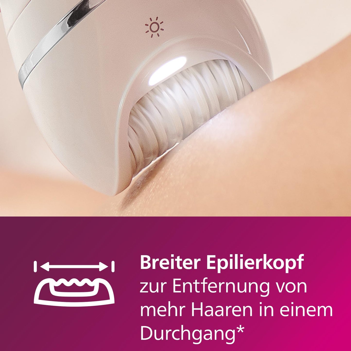 Philips Epilierer Series 8000, kabelloser Nass- und Trockenepilierer für Beine und Körper, Haarentfernungsgerät, mit 6 Zubehörteilen, Modell BRE715/00