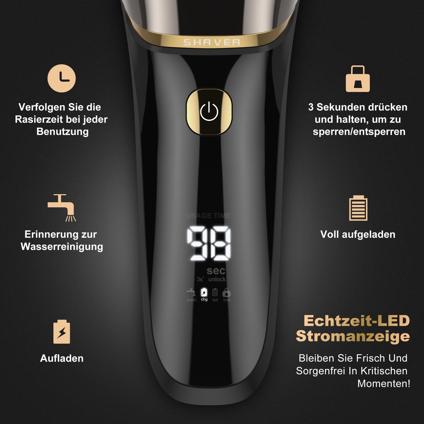 Folienrasierer Herren,2 in 1 Rasierer Herren Elektrisch Wiederaufladbarer USB Rasierapparat Herren Nassrasierer & Trockenrasierer Elektrorasierer Herren 100 Min Laufzeit,Zero Gap Skin,IPX7,Reisesperre