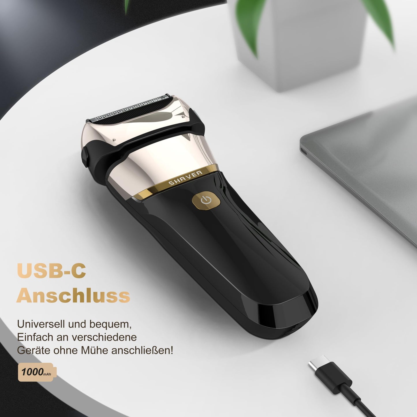 Folienrasierer Herren,2 in 1 Rasierer Herren Elektrisch Wiederaufladbarer USB Rasierapparat Herren Nassrasierer & Trockenrasierer Elektrorasierer Herren 100 Min Laufzeit,Zero Gap Skin,IPX7,Reisesperre