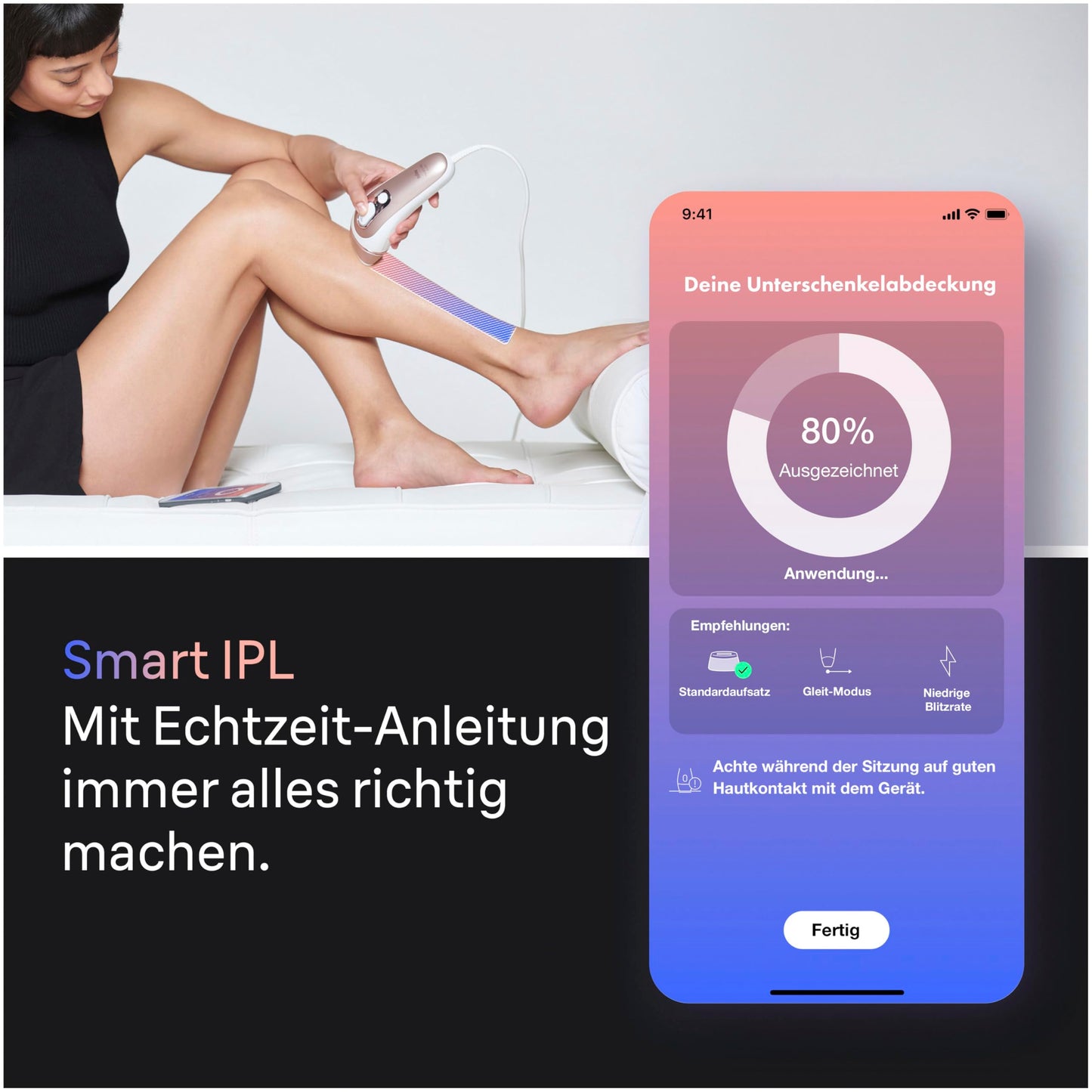 Braun Smart IPL 7 Skin i·expert – IPL Haarentfernungsgerät, Dauerhafte und Schmerzfreie Haarentfernung für Zuhause – inkl. Gratis App, Etui, Venus Rasierer, 3 smarte Aufsätze – PL7253, Weiß/Rosegold