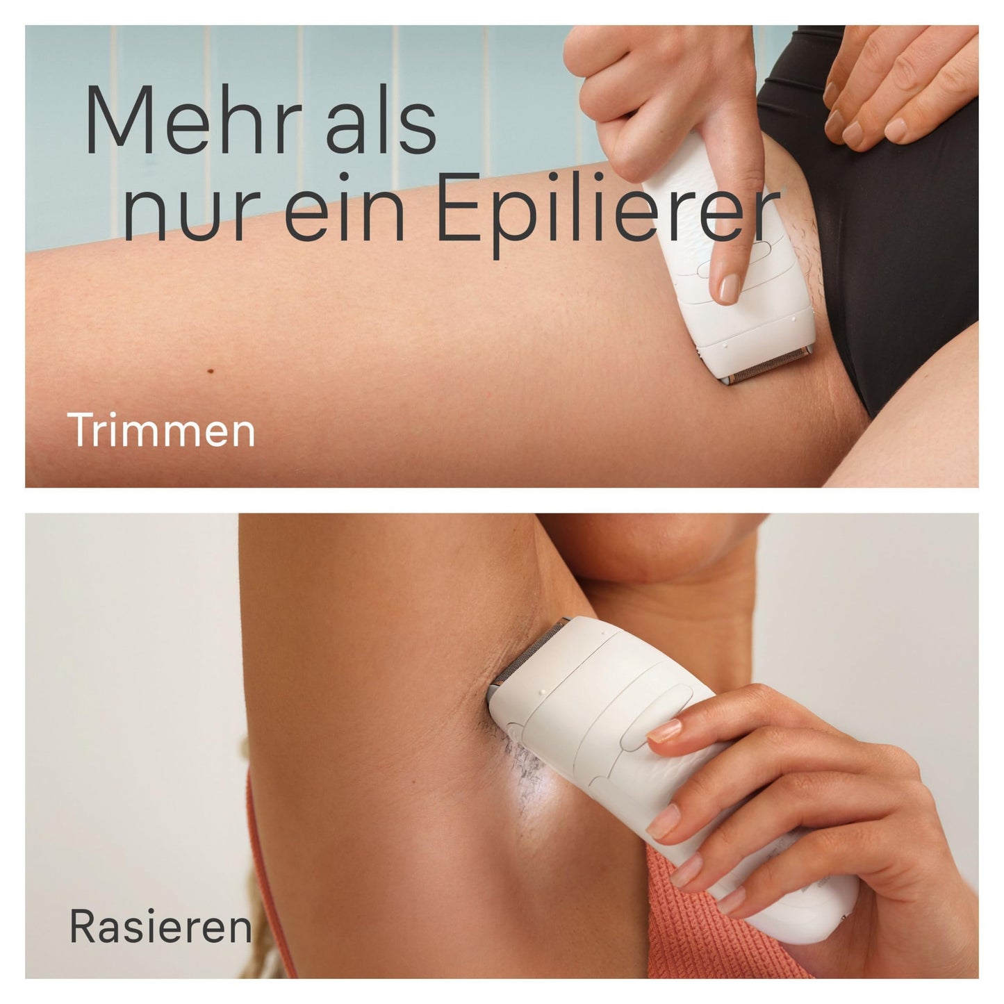 Braun Silk-épil 5, Epilierer Damen / Haarentferner für langanhaltende Haarentfernung, Ladyshaver,Trimmeraufsatz, Peelingaufsätz, Made in Germany, 5-060, Weiß/Flamingorosa