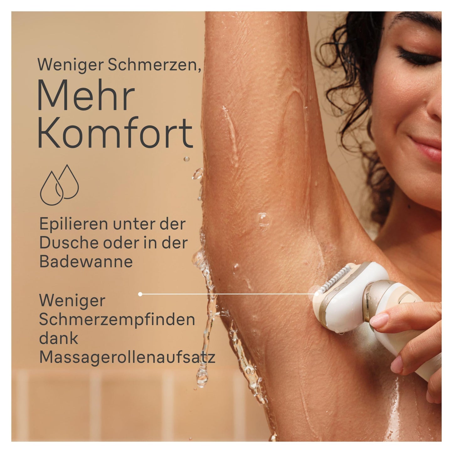 Braun Silk-épil 9 Flex, Epilierer mit flexiblem 360°-Kopf für eine einfache Haarentfernung, Wet&Dry, langanhaltend glatte Haut, Ladyshaver, mit Rasieraufsatz und Trimmeraufsatz, 9-041 3D, Weiß/Gold