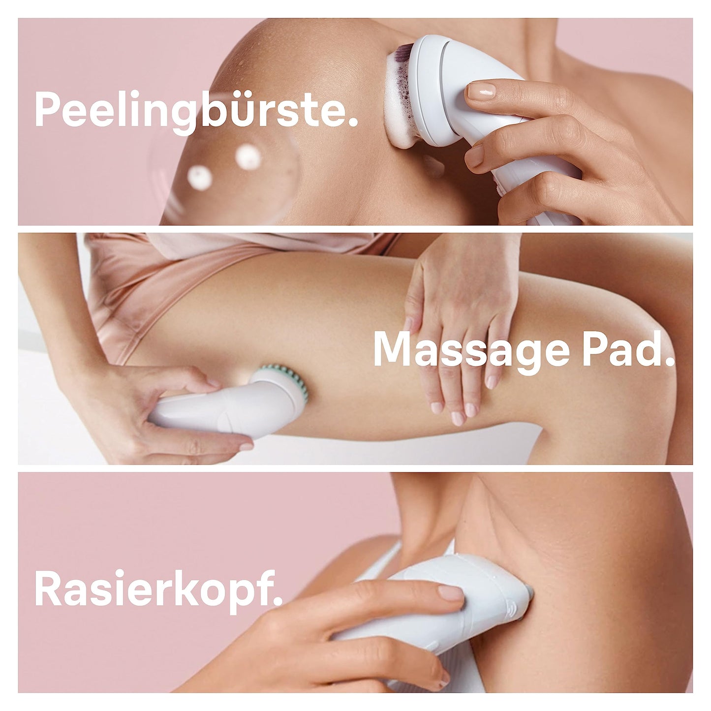 Braun Silk-épil 9, Epilierer mit schwenkbarem Kopf für eine einfache Haarentfernung, Wet&Dry, langanhaltend seidig-glatte Haut, Ladyshaver, Rasieraufsatz und Trimmeraufsatz,9-030, Weiß/Flamingorosa