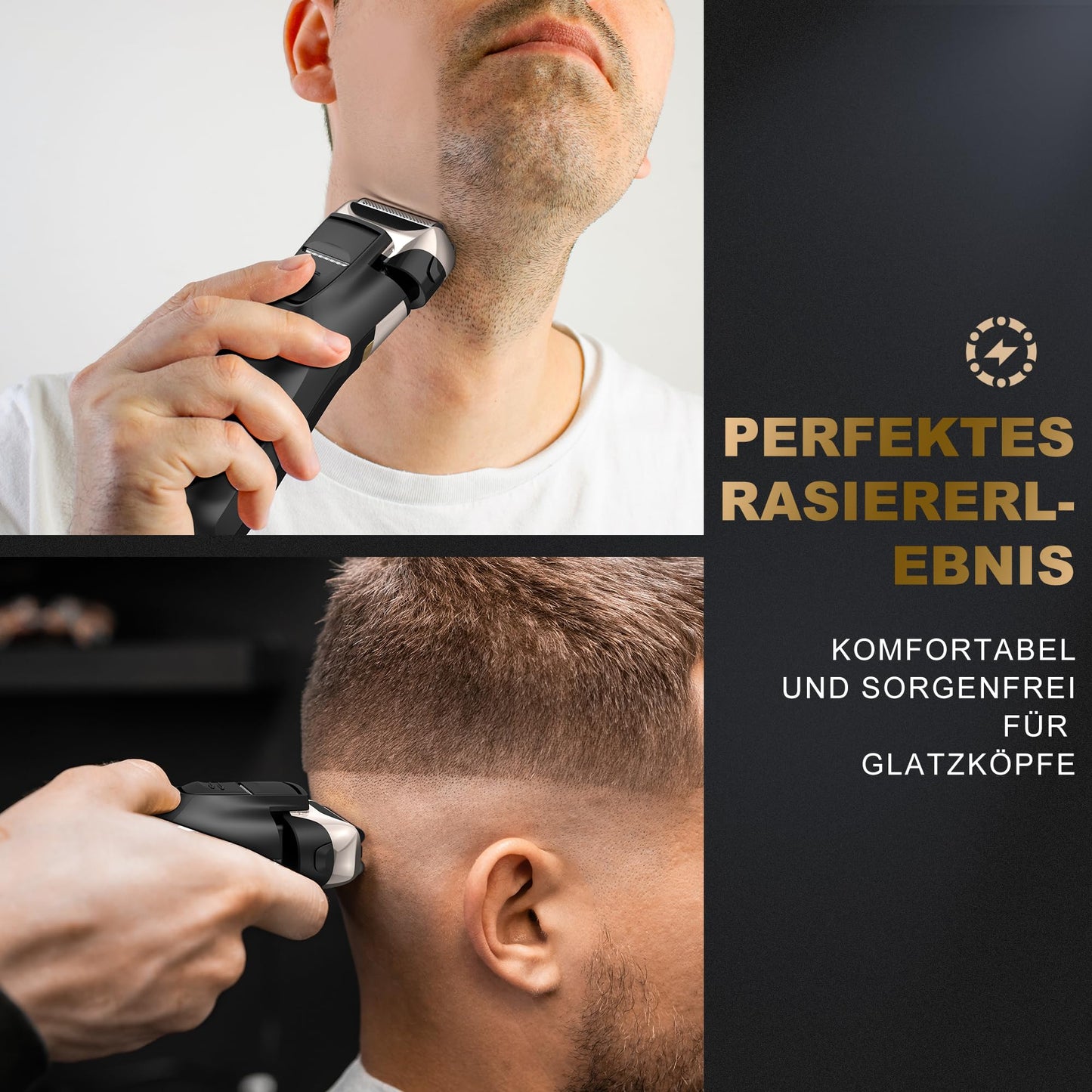 Folienrasierer Herren,2 in 1 Rasierer Herren Elektrisch Wiederaufladbarer USB Rasierapparat Herren Nassrasierer & Trockenrasierer Elektrorasierer Herren 100 Min Laufzeit,Zero Gap Skin,IPX7,Reisesperre