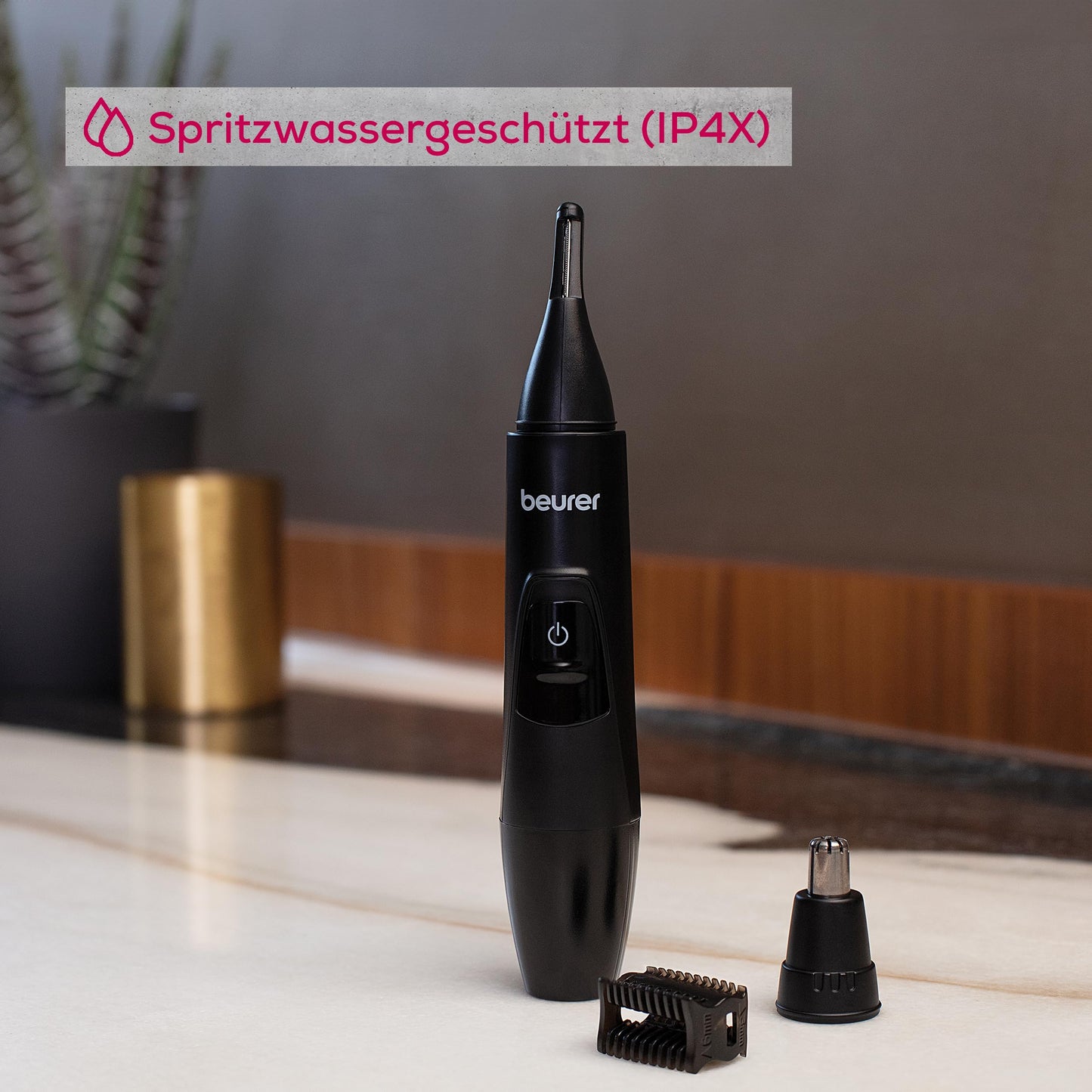 Beurer HR 2000 Präzisionstrimmer zur Korrektur und zum Trimmen von Augenbrauen, Nasen- und Ohrhaaren, inkl. Kammaufsatz und abnehmbarem Schneidaufsatz