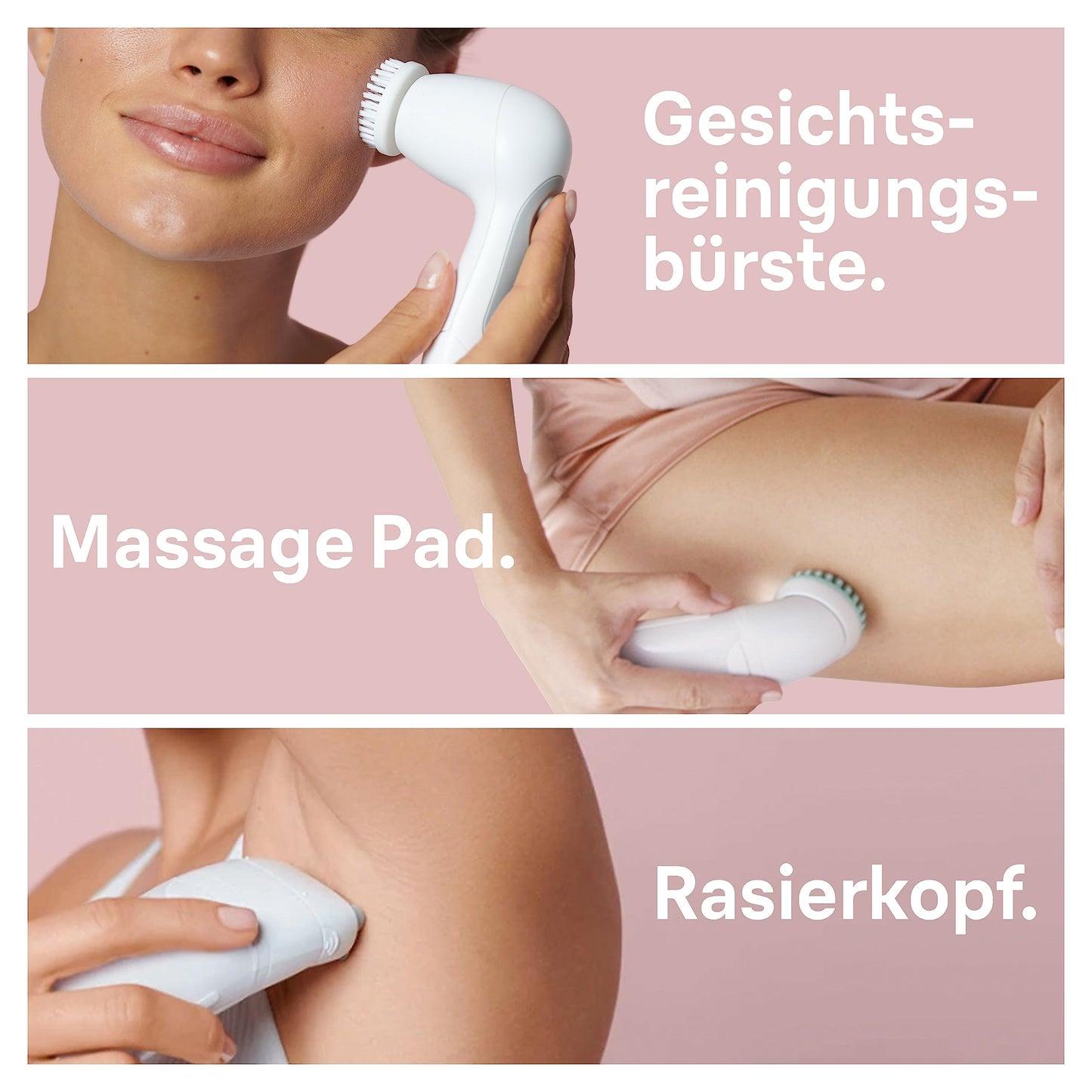 Braun Silk-épil 9 Epilierer Damen / Haarentferner für langanhaltende Haarentfernung, Rasier- und Trimmeraufsatz, Micro-Grip-Pinzetten-Technologie, Hochfrequenz-Massageaufsatz, 9-725, weiß/roségold