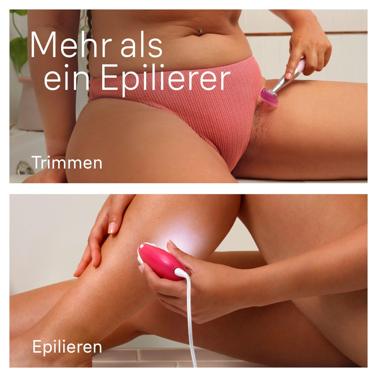 Braun Silk-épil 3, kabelgebundener Epilierer Damen für Haarentfernung, Ladyshaver,Rasieraufsatz und Trimmeraufsatz, 3-031, Rosa