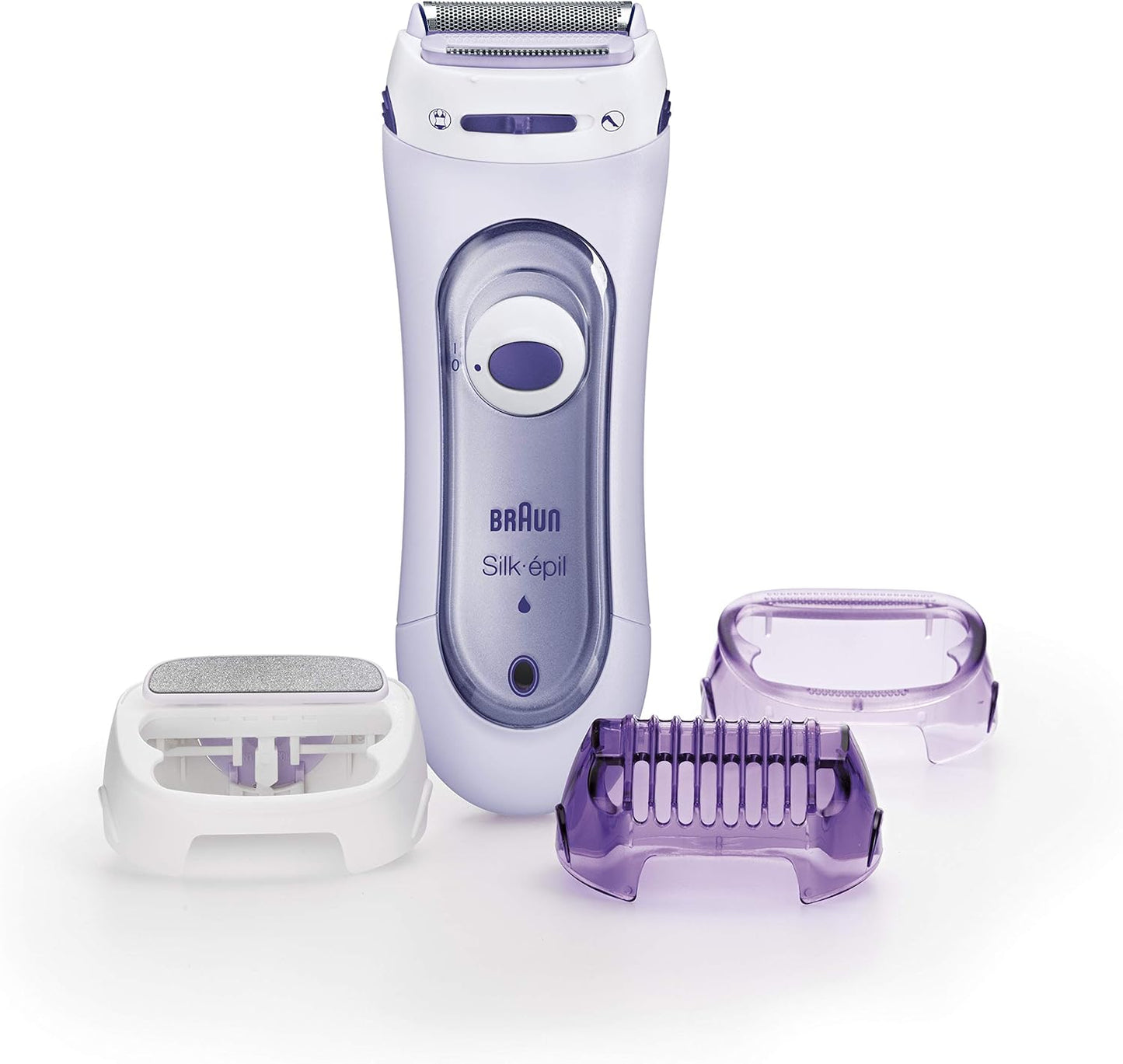 Braun Silk-epil 5-560 3-In-1 Kabelloser Elektrischer Rasierer, Trimmer- und Peeling-System, lila