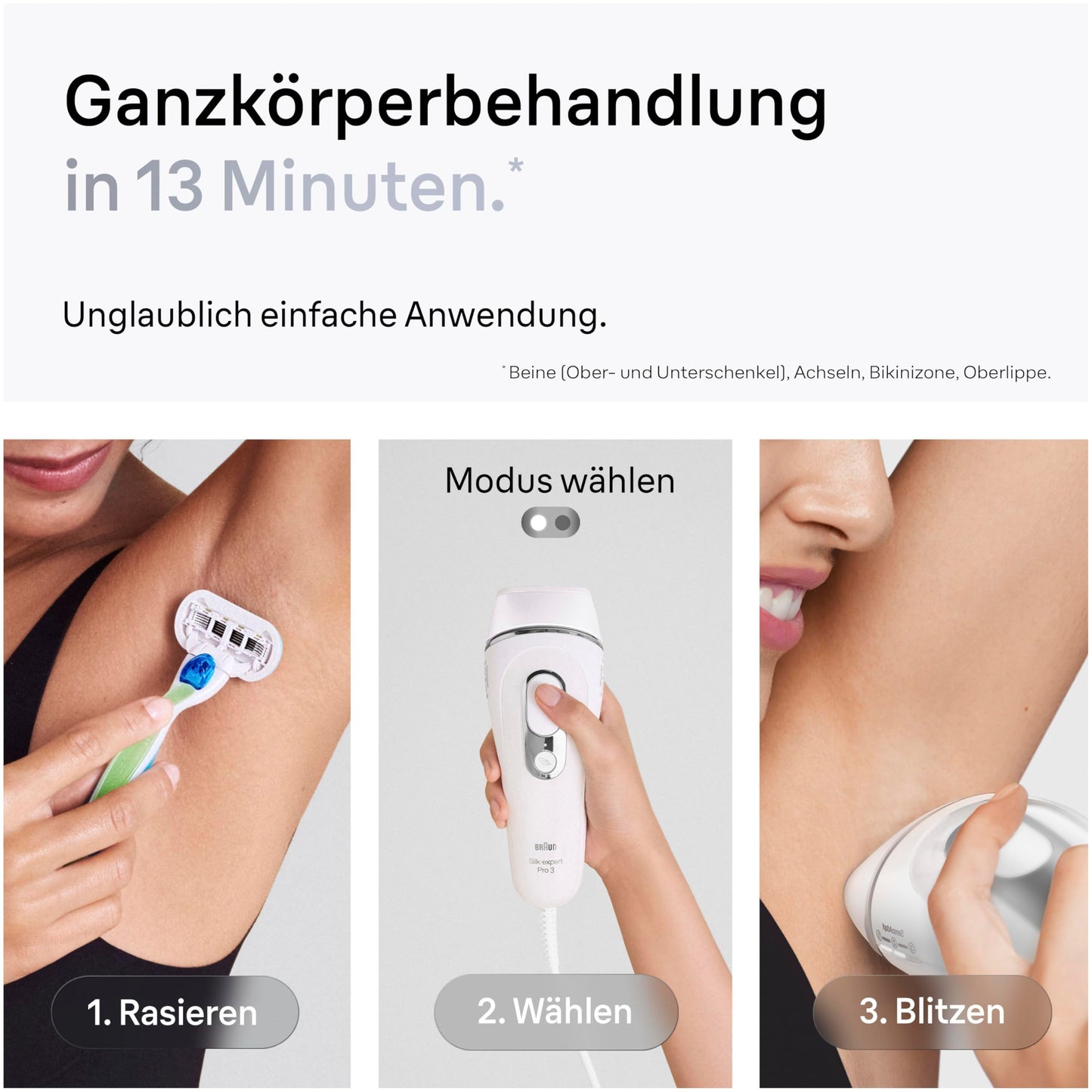 Braun IPL Silk-expert Mini – IPL Haarentfernungsgerät für Frauen, Dauerhafte und Schmerzfreie Haarentfernung – Kompakte Größe für unterwegs – Einfach, sicher und effizient – PL1000, Weiß/Rosa