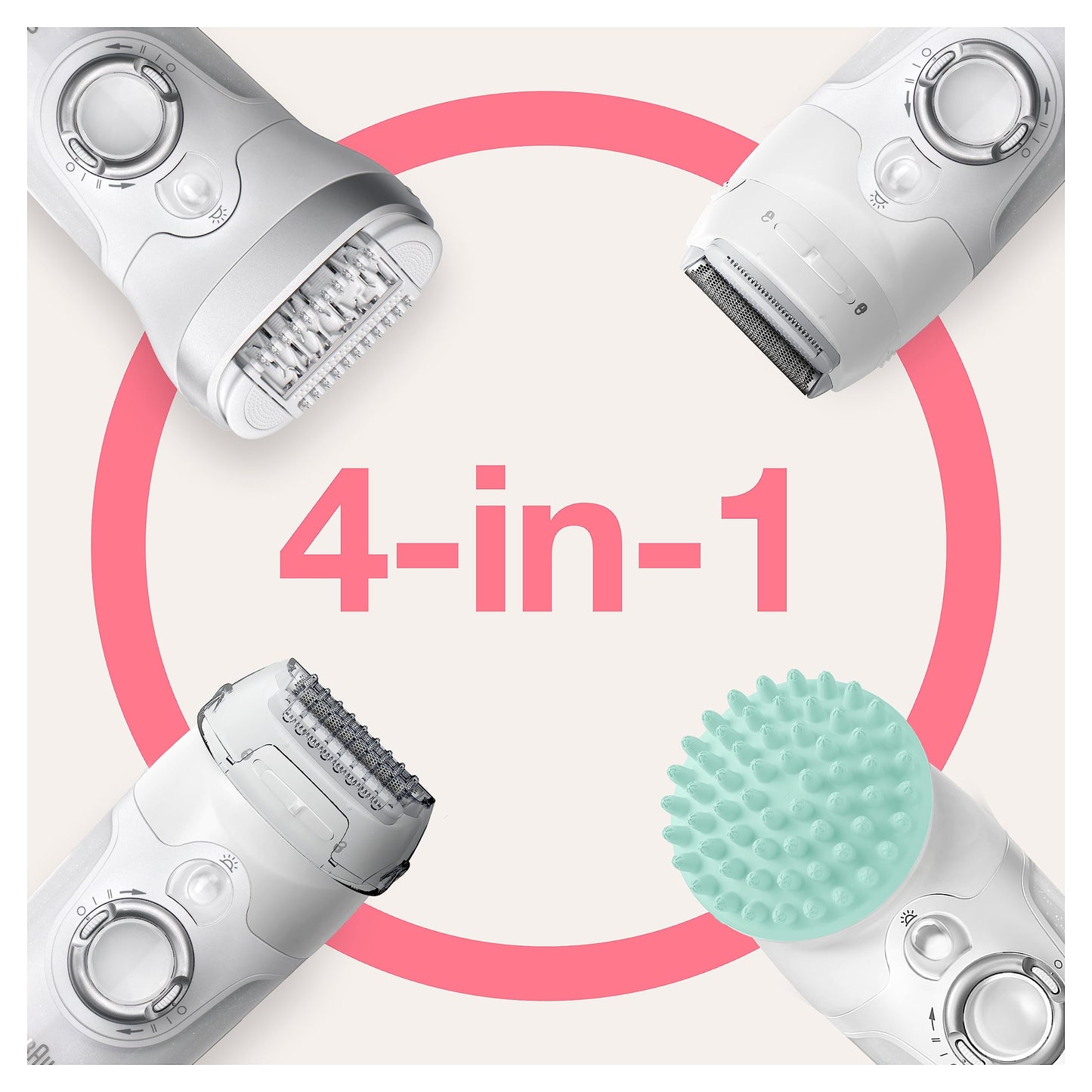 Braun Silk-épil 9 Epilierer Damen / Haarentferner für langanhaltende Haarentfernung, Rasier- und Trimmeraufsatz, Micro-Grip-Pinzetten-Technologie, Hochfrequenz-Massageaufsatz, 9-725, weiß/roségold