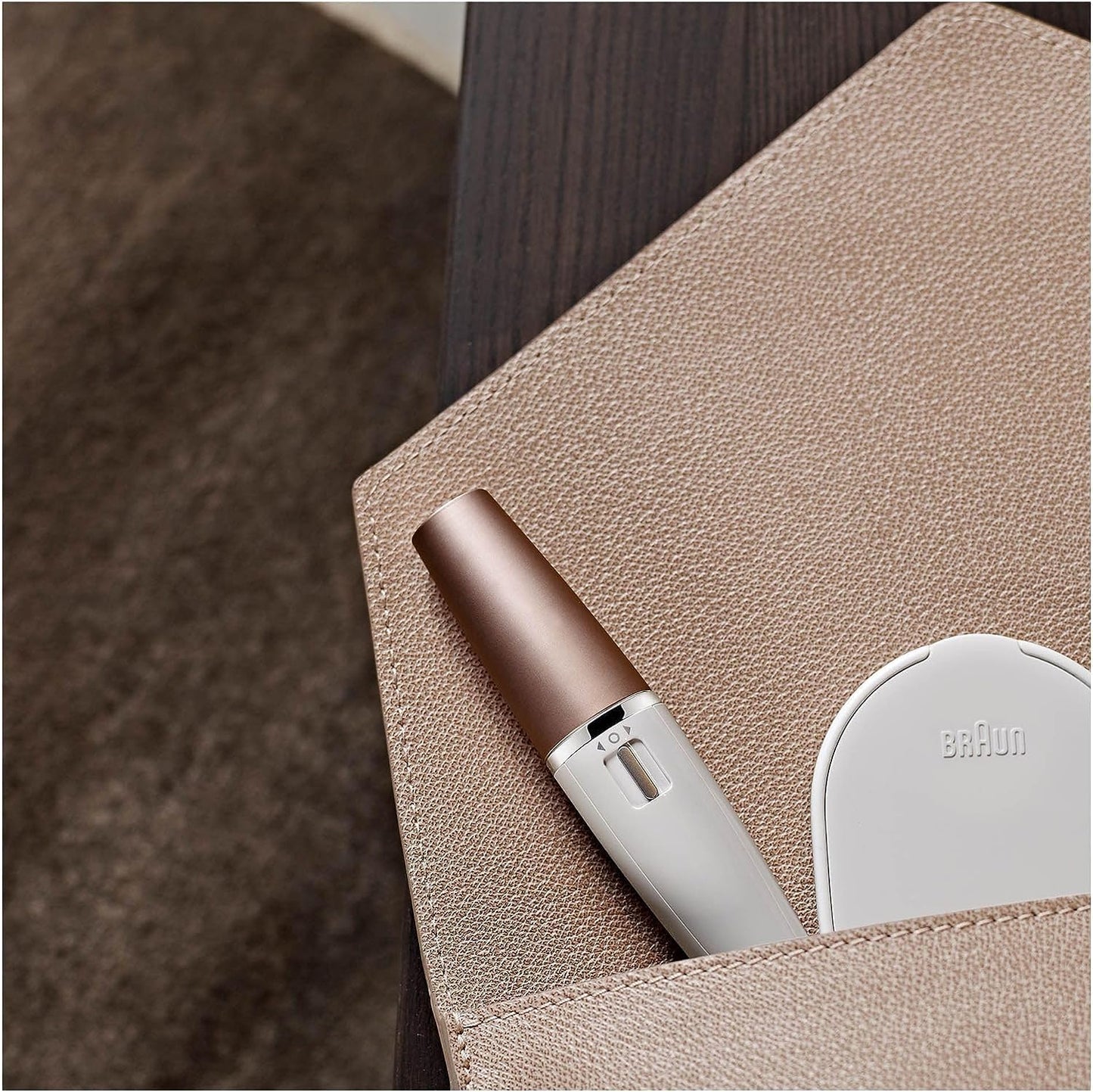 Braun FaceSpa Pro Beauty Set mit Gesichtsepilierer, Gesichtsreinigungsbürste, Aufsatz, Halter und Tasche, SE912, weiß/bronze & Face Mini-Haarentferner, für Damen, FS1000, weiß