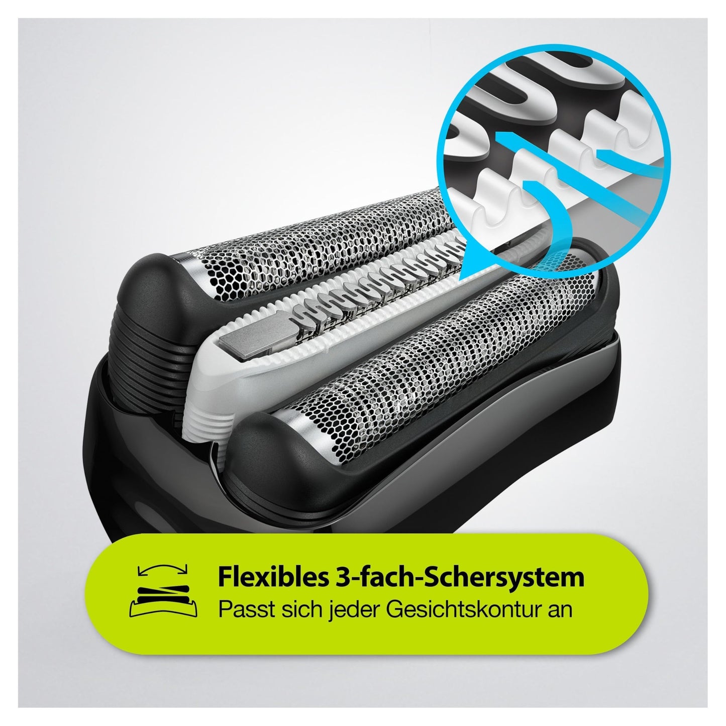 Braun Series 3 ProSkin Elektrorasierer mit Präzisionstrimmer, Rasierer Herren Elektrisch, elektrischer Rasierer, Wet&Dry, rasierapparat, trockenrasierer, Made in Germany, 3040s, schwarz/blau