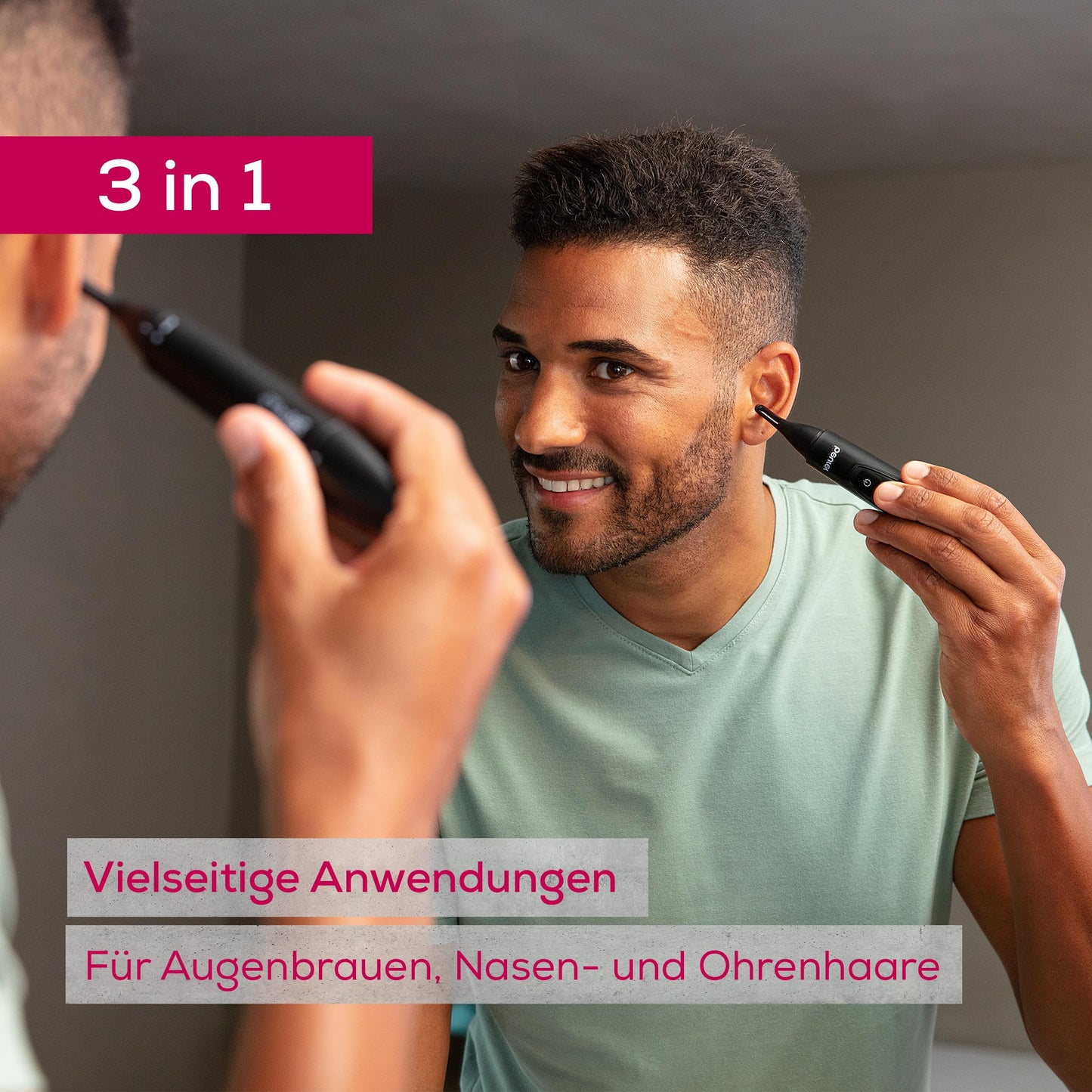 Beurer HR 2000 Präzisionstrimmer zur Korrektur und zum Trimmen von Augenbrauen, Nasen- und Ohrhaaren, inkl. Kammaufsatz und abnehmbarem Schneidaufsatz