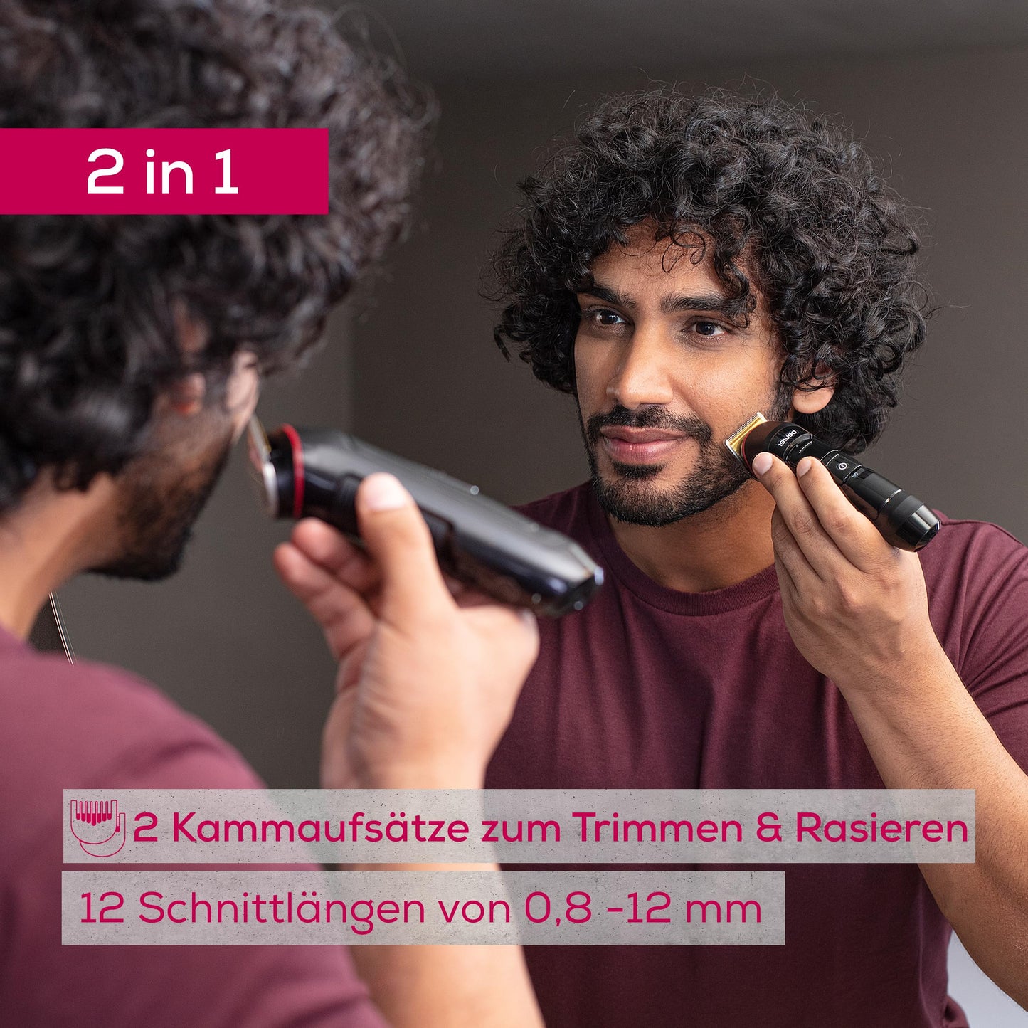 Beurer HR 2000 Präzisionstrimmer zur Korrektur und zum Trimmen von Augenbrauen, Nasen- und Ohrhaaren, inkl. Kammaufsatz und abnehmbarem Schneidaufsatz