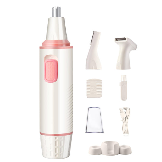 Nasenhaartrimmer, USB Wiederaufladbar Nasenhaarschneider 3 in 1 Set Ohrhaarschneider mit Doppelschneideklingen, Professioneller schmerzfreier Augenbrauen und esichtshaartrimmer für Männer und Frauen