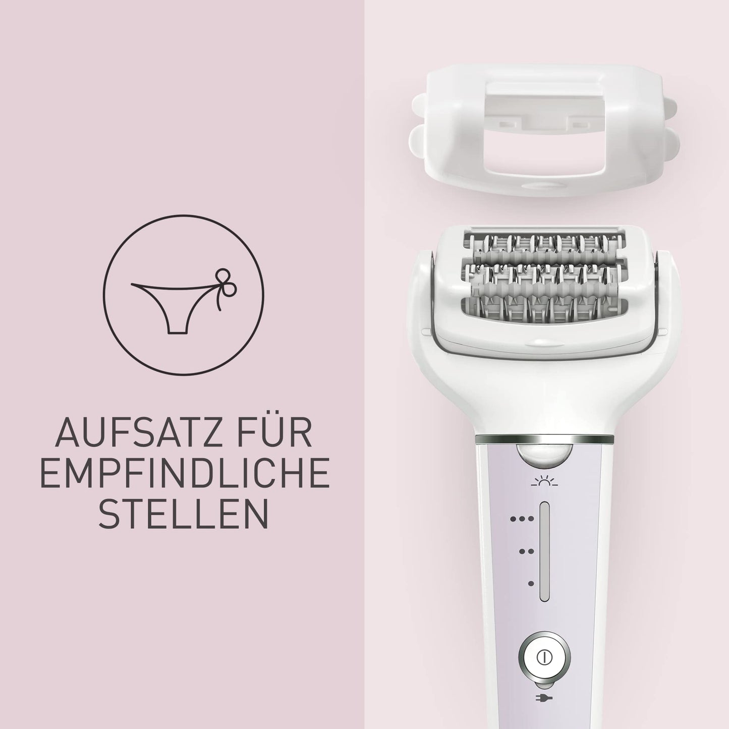 Panasonic ES-EY90-A503 Nass/Trockenepilierer, Dual Disc mit 60 Pinzetten, 90° schwenkbarer Kopf, 3 Geschwindigkeiten & LED-Licht, 30 Min. Betrieb, kabellos, Haarentferner, Scher- und Fußpflegekopf.