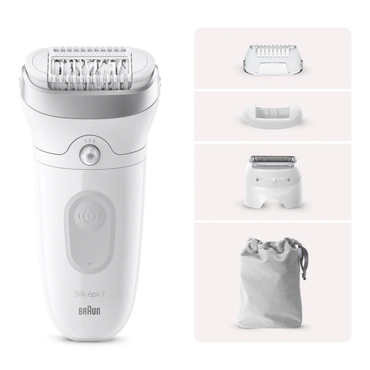 Braun Silk-épil SE7-041 Wet & Dry Depiladora Eléctrica 3 cabezales Gris