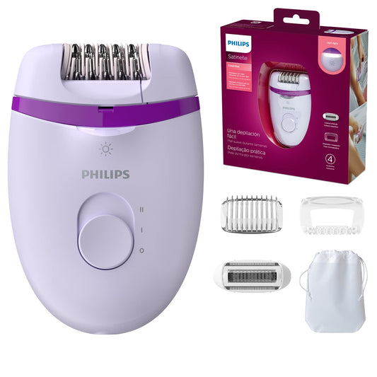 Philips Satinelle Essential Kompakter Epilierer mit Kabel und vier Zubehörteilen (Modell BRE275/30)