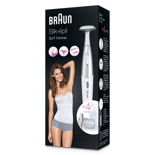Braun Face Mini-Haarentferner, elektrischer Gesichtshaarentferner für Damen, kleiner Rasierer für schnelle und sanfte Rasur, Oberlippe, Kinn und Wangen, für unterwegs, mit Smartlight, FS1000, weiß