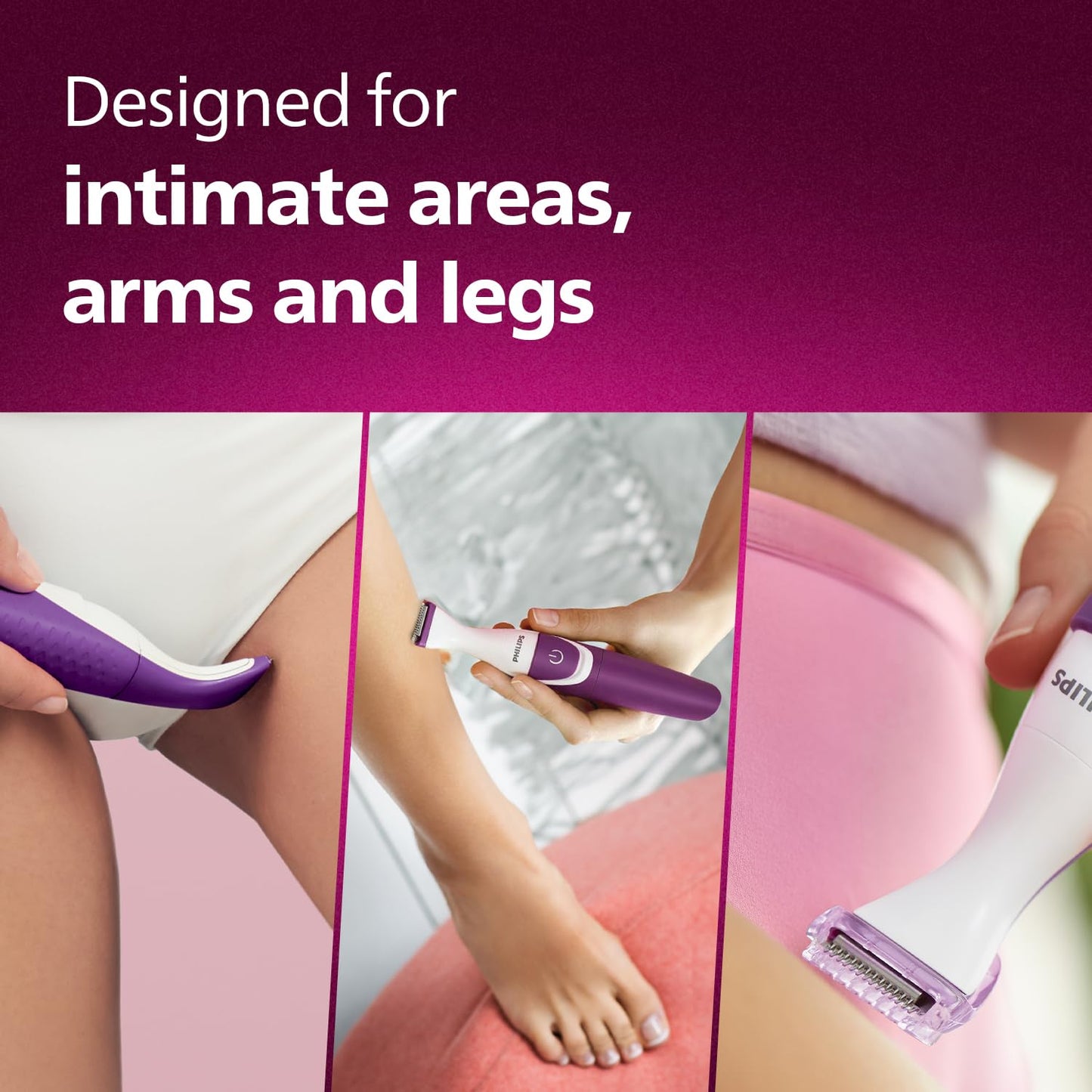 PHILIPS BRT383 / 15 3-in-1 Bikini Trimmer - 100% Waterproof - Purple