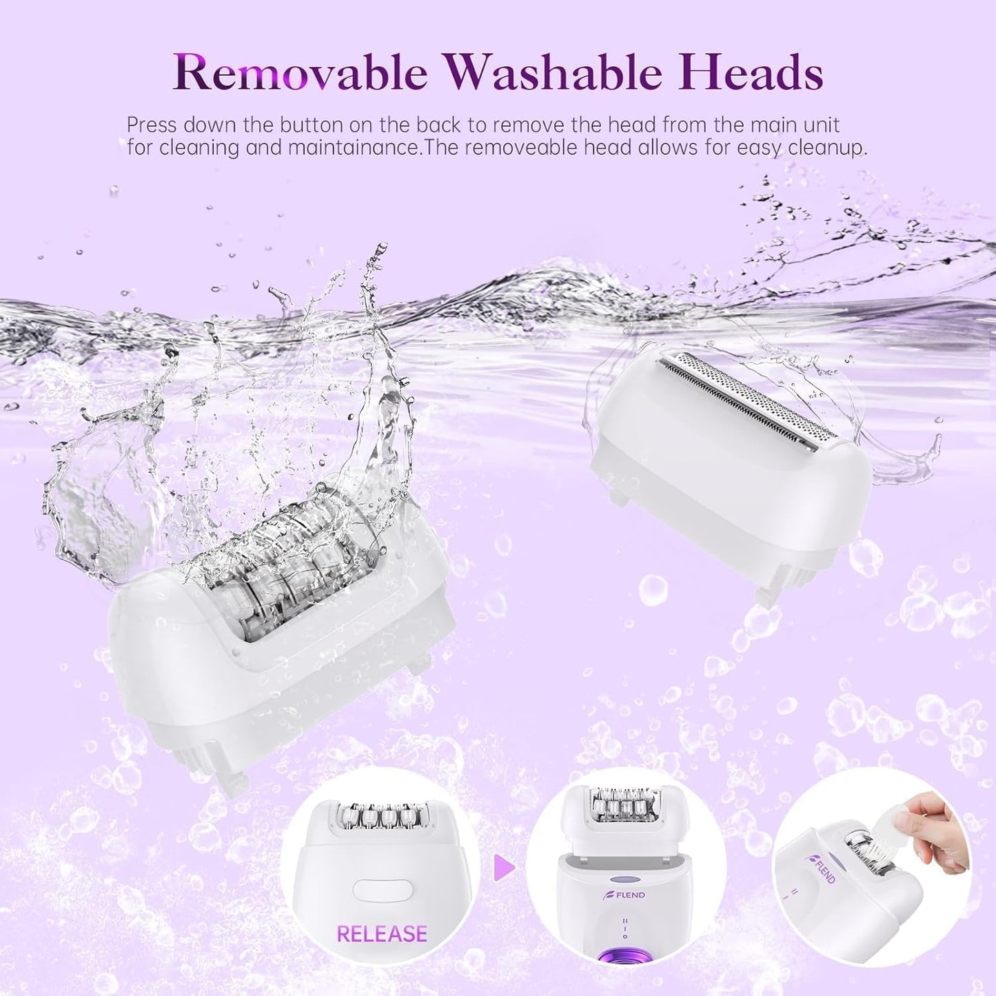 Elektrischer Epilierer für Damen, 2 in 1 Epilierer mit LED-Licht für Achselhöhlen, Beine, Arme, Epilierer für Beine, Epilierer für das Gesicht, Elektrorasierer und Epilierer