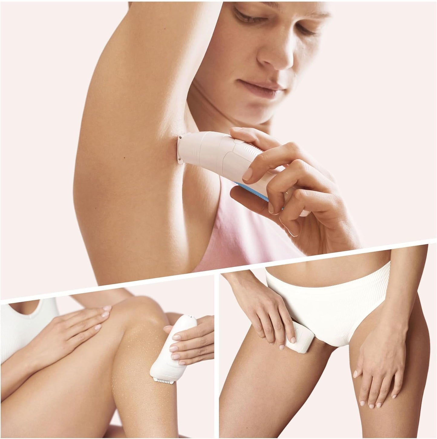 Braun Silk-épil 5 Epilierer Damen für Haarentfernung / Haarentferner, inklusive Rasier- und Trimmeraufsatz, 5-605, weiß/türkis