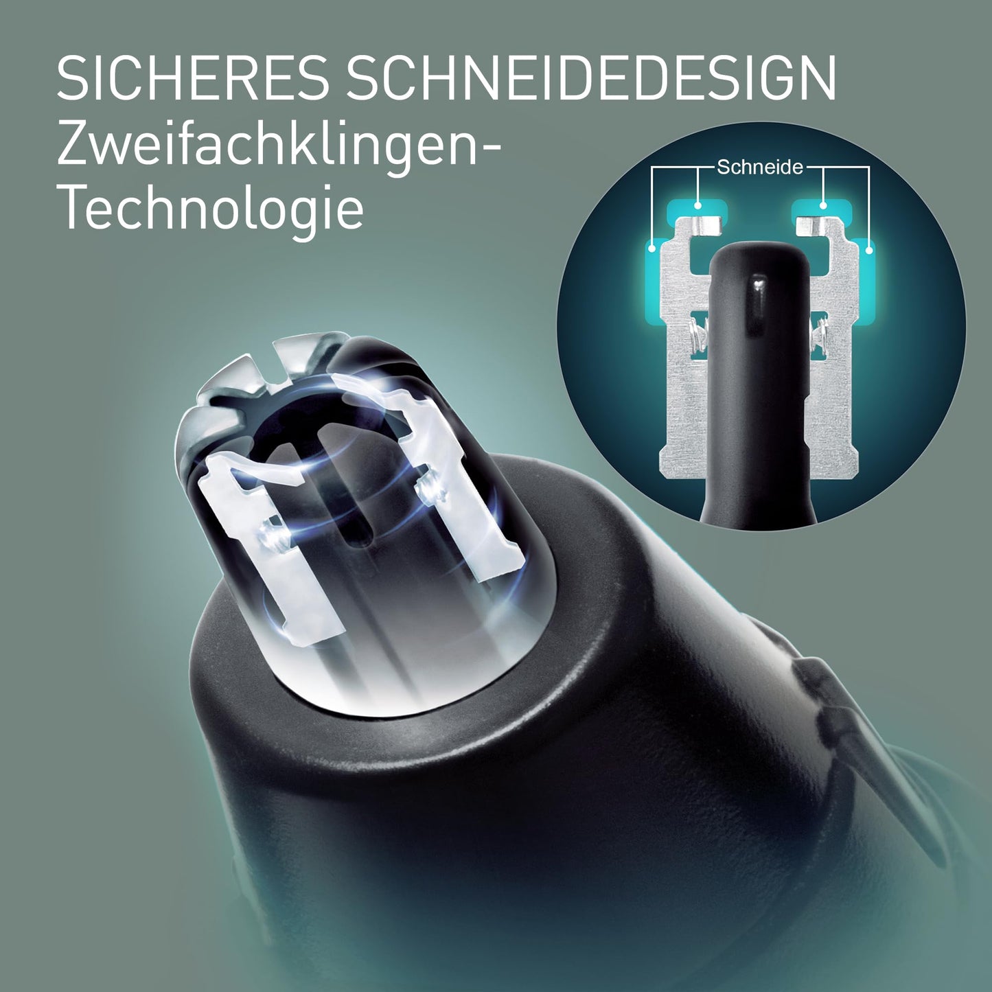 Panasonic ER-GN300-K503 Nasenhaarschneider für Männer, Premium-Elektrorasierer, Nasen-, Ohren- und Augenbrauen-Trimmer, wasserdicht, batteriebetrieben, Schwarz