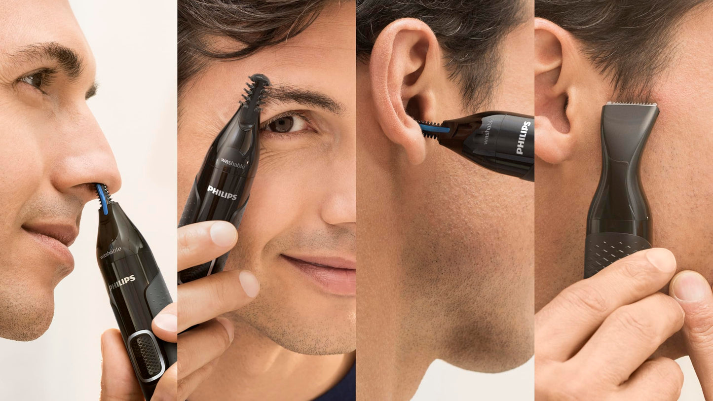 Philips Nose trimmer Series 3000 Nasenhaar-, Ohrenhaar- und Augenbrauentrimmer mit PrecisionTrim-Technologie (Modell NT3650/16)