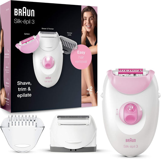 Braun SE 3270 Silk-épil 3 Epilierer mit 2 Aufsätzen